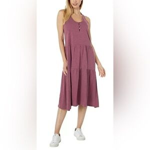 Lucky Brand Purple Mauve Smock Dress, Racerback, Maxi,‎ Size Large